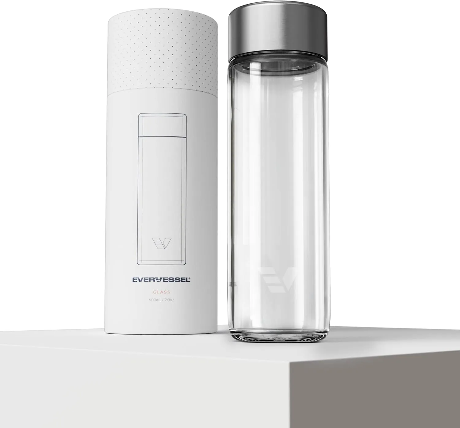 Glass Water Bottle 20oz - Non-insulated | Borosilicate Glass | Dishwasher Safe | No Plastic Touches Contents | A pure drinking experience