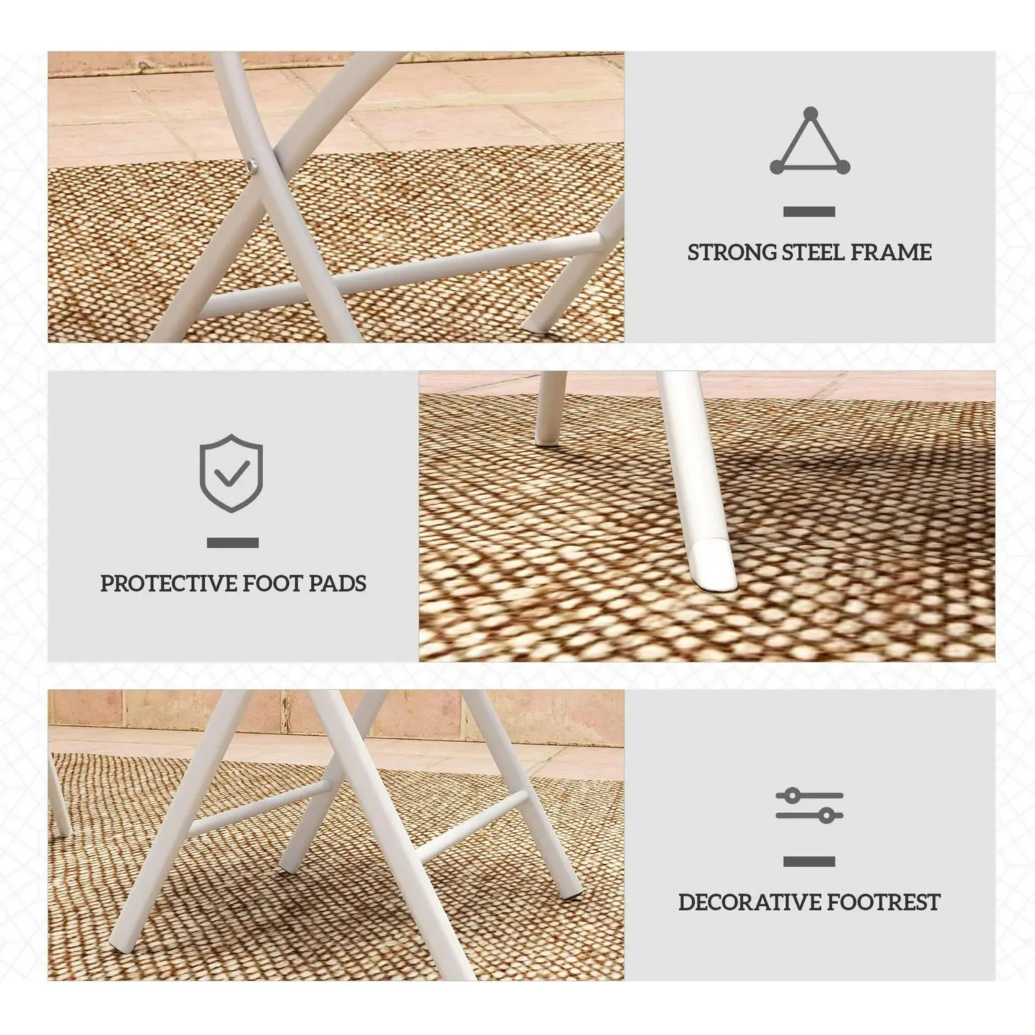 Glass White Bistro Top Folding Act fast Outsunny Protecting With Table Set, 2 Pieces Exclusive discounts Chairs Outdoor 3 And Feet,