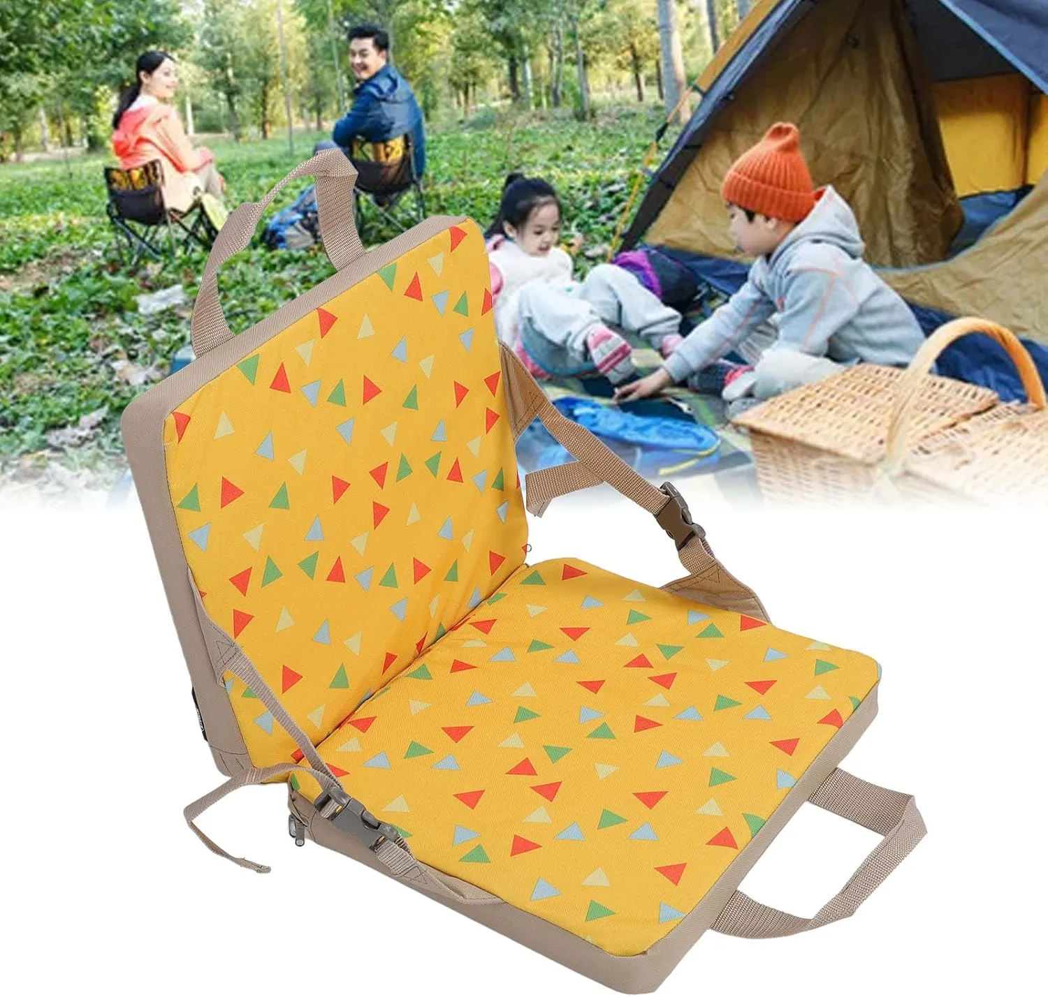 GLOGLOW Folding Stadium Seat, Lightweight Padded Stadium Chair Outdoor Camping Chair for Indoor Outdoor Sport Events Bleacher Outing Traveling Hiking Fishing