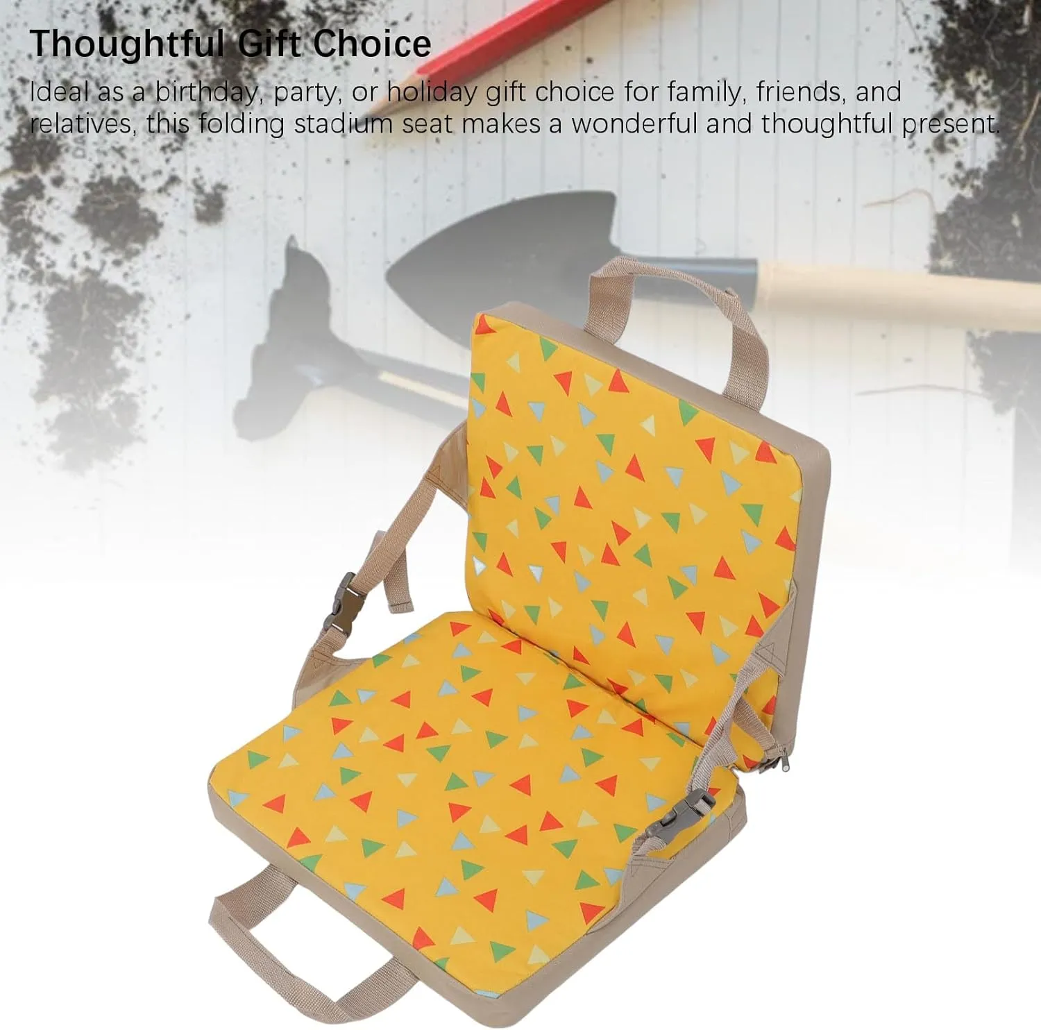 GLOGLOW Folding Stadium Seat, Lightweight Padded Stadium Chair Outdoor Camping Chair for Indoor Outdoor Sport Events Bleacher Outing Traveling Hiking Fishing