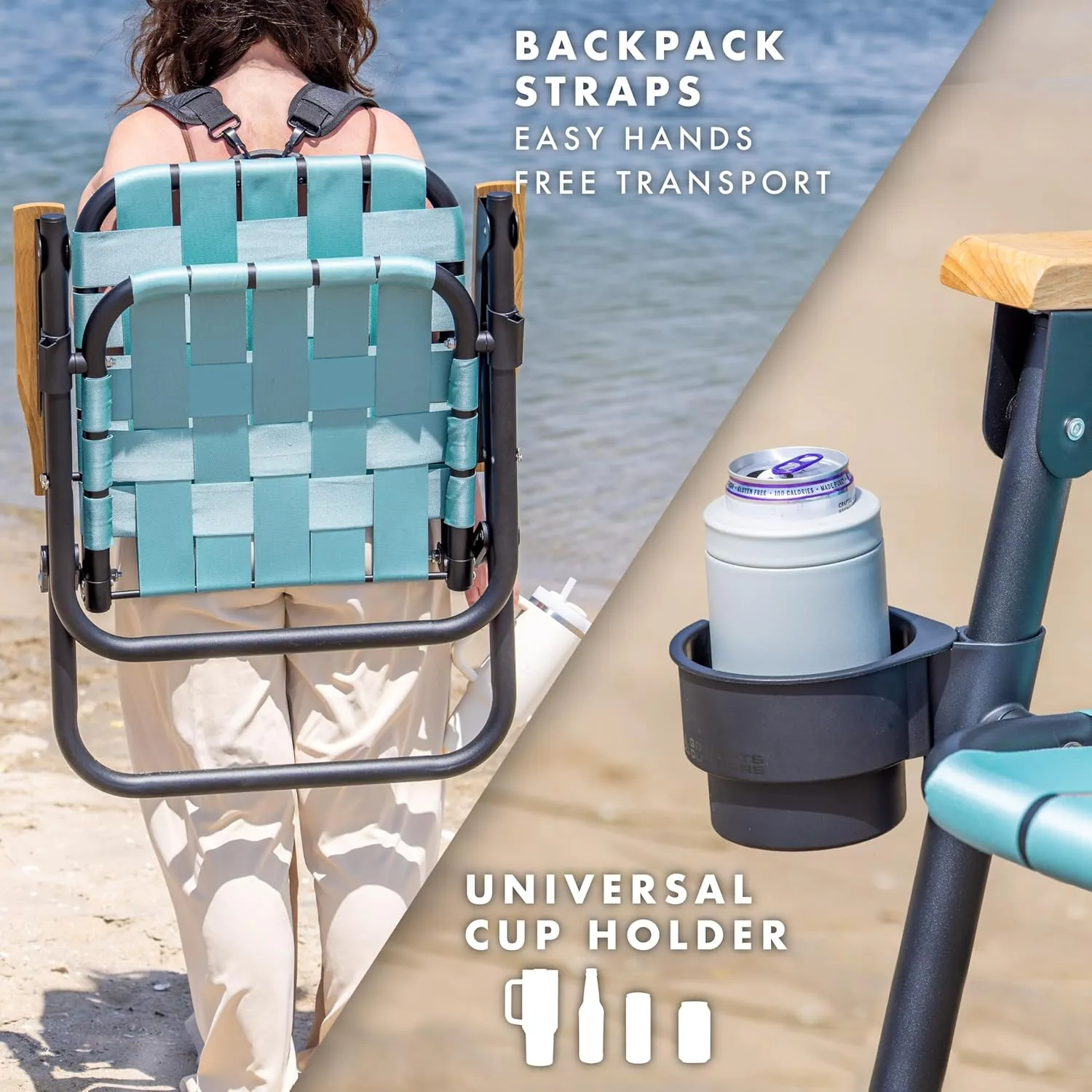 GoSports WOVN Beach Backpack Chair - 9 Styles Available - Premium Folding Camping Chair