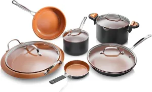 Gotham Steel Cookware Set, 10 Piece, Brown