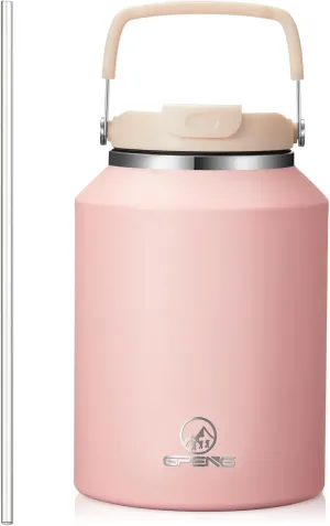Gpeng 40 oz Tumbler with Handle, Water Bottles with Straw Lid, Insulated Stainless Steel Travel Mug Cup Holder Friendly, Keep Drinks Cold or Hot for 48  Hours