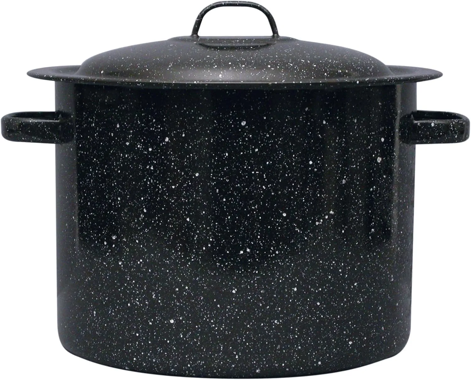 Granite Ware 12-Quart Stockpot, Large Capacity for Soups, Stews, Pasta - Durable Graniteware with Non-Stick Surface for Easy Cleaning - Chip-Resistant & Even Heat Distribution (Speckled Black)