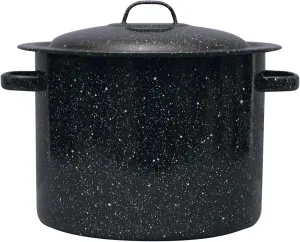Granite Ware 12-Quart Stockpot, Large Capacity for Soups, Stews, Pasta - Durable Graniteware with Non-Stick Surface for Easy Cleaning - Chip-Resistant & Even Heat Distribution (Speckled Black)