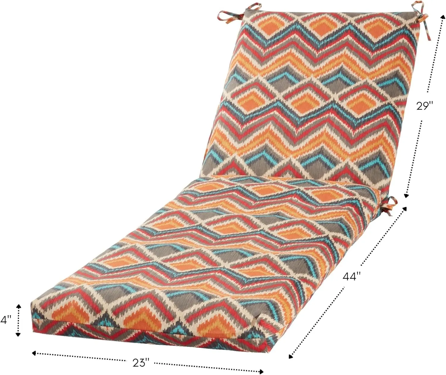 Greendale Home Fashions Outdoor Reversible Chaise Lounge Chair Cushion, Aztec