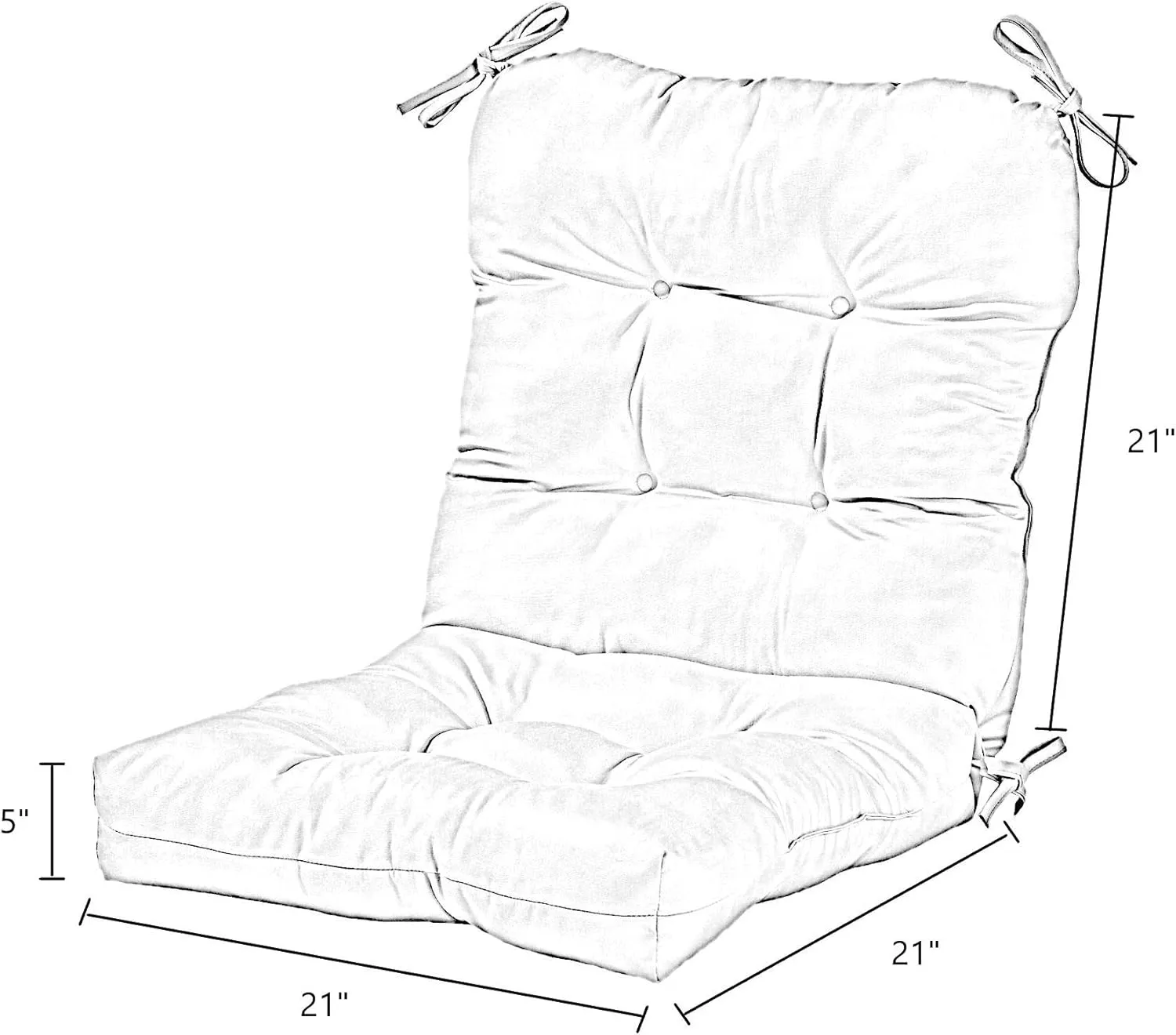 Greendale Home Fashions Outdoor Seat/Back Chair Cushion, 1 Count (Pack of 1), Arctic