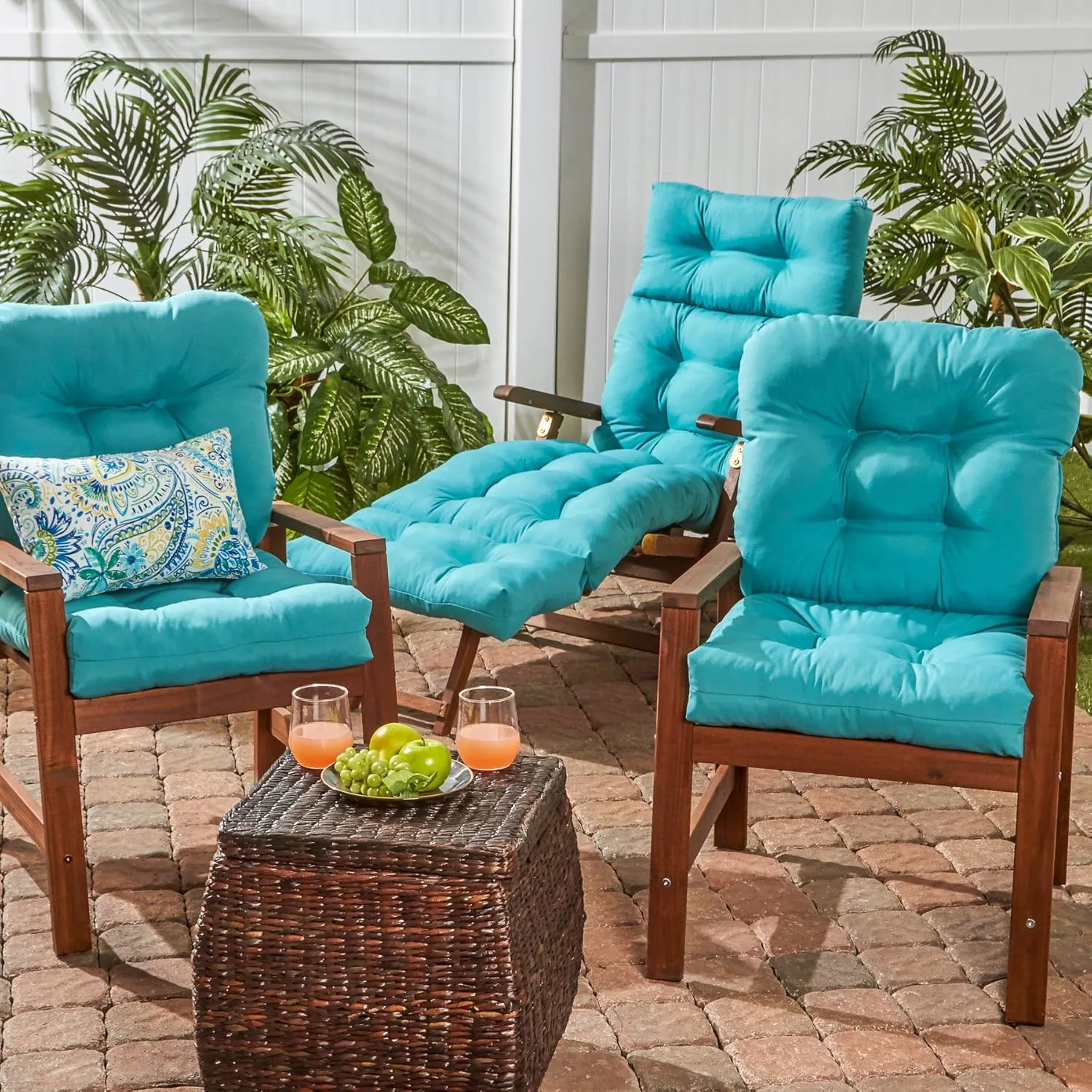Greendale Home Fashions Outdoor Seat/Back Chair Cushion, 1 Count (Pack of 1), Arctic