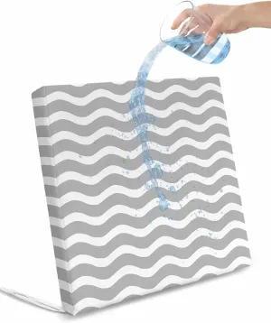 Grey Moire Ombre Outdoor Cushion Chair Cover Set of 2 - Waterproof Couch Seat Covers, Water Ripple Stripe Farmhouse Patio Furniture Protector Cushions Slipcovers for Sofa/RV, 22"x20"x4"