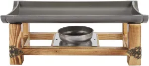 Grill Plate Non Stick Barbecue Plate Picnic Pan Cookware With Portable Stove Aluminum and Wooden Frame BBQ Griddle for Home or Hotel(30 cm)