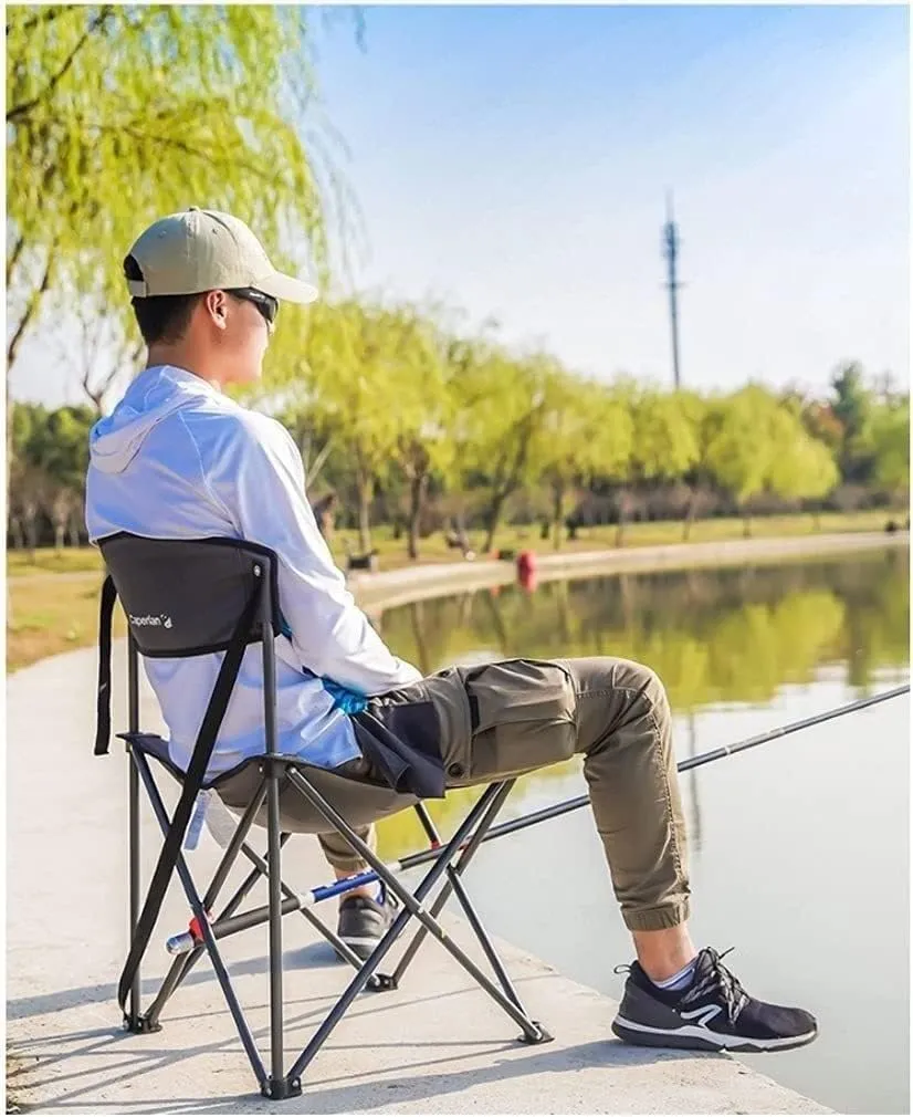 Habrur Camping Chair Fishing Chair Folding Chairs Camping Folding Backrest Chair Lightweight Portable Small Stool Padded Seat for Camping Garden Trips Lawn Chairs Outside (Color : C)