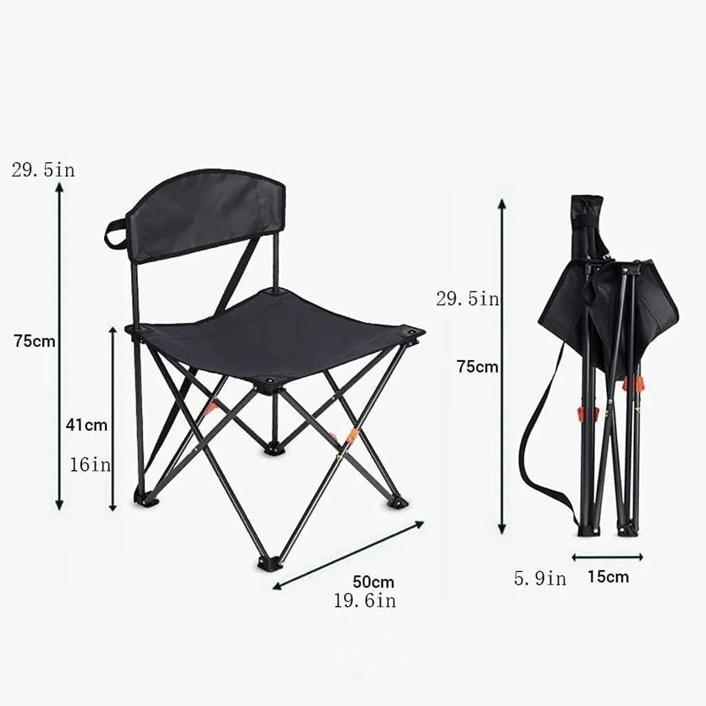 Habrur Camping Chair Fishing Chair Folding Chairs Camping Folding Backrest Chair Lightweight Portable Small Stool Padded Seat for Camping Garden Trips Lawn Chairs Outside (Color : C)