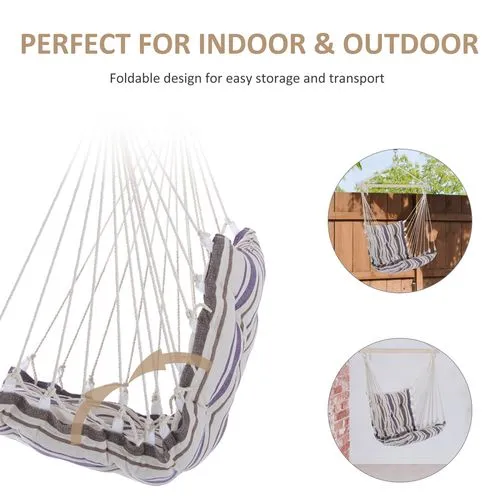 Hanging Swing Chair – Padded Comfort with Durable Cotton Ropes