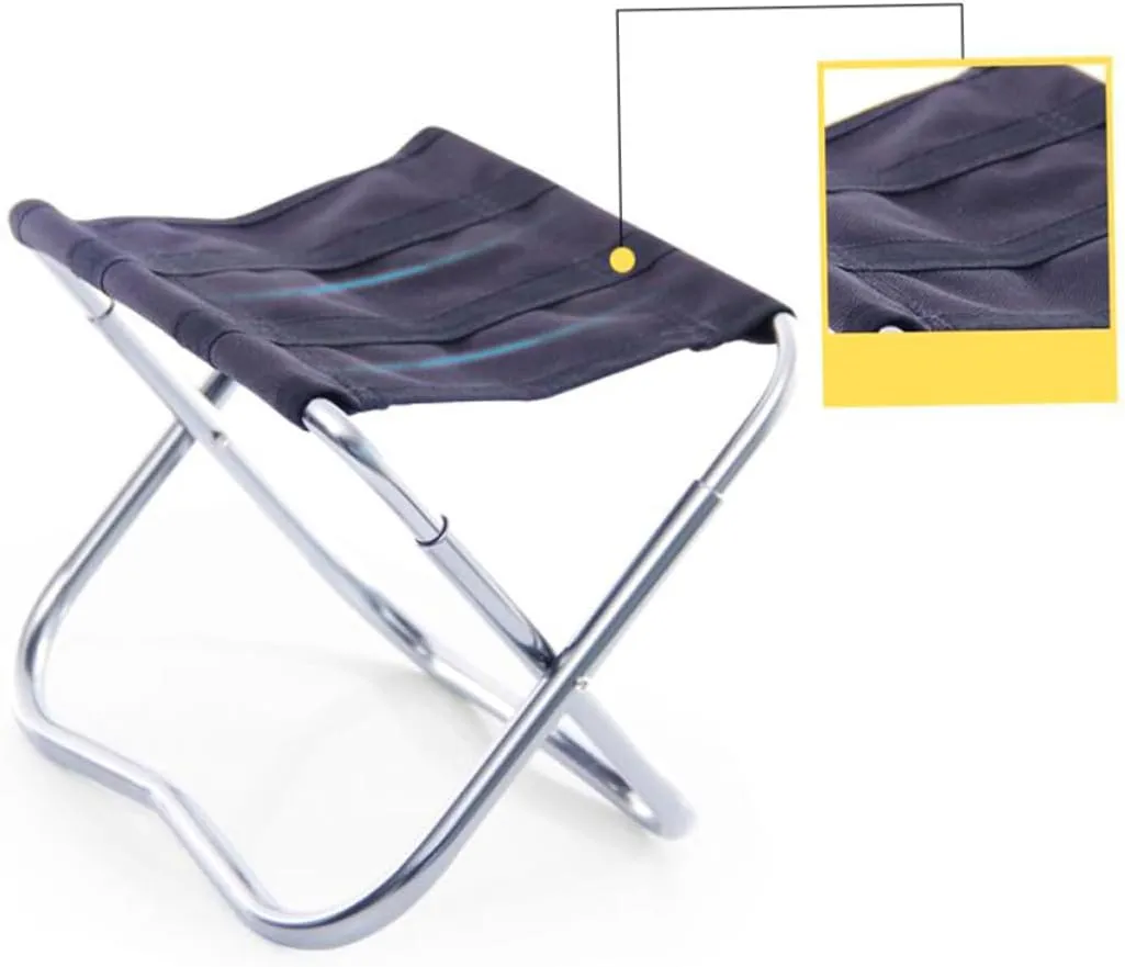 Happyyami Folding Camping Chair Outdoor Rest Seat Lightweight Aluminum Alloy Stool for Fishing Picnic BBQ
