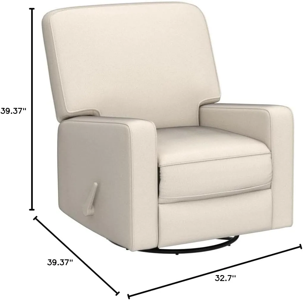 Harkawon Swivel Rocker Recliner Chair, Glider Rocker Recliner, Rocking Chair Nursery, Fabric Chair with High Back, Deep Seat, for Living Room, Bedroom, Beige