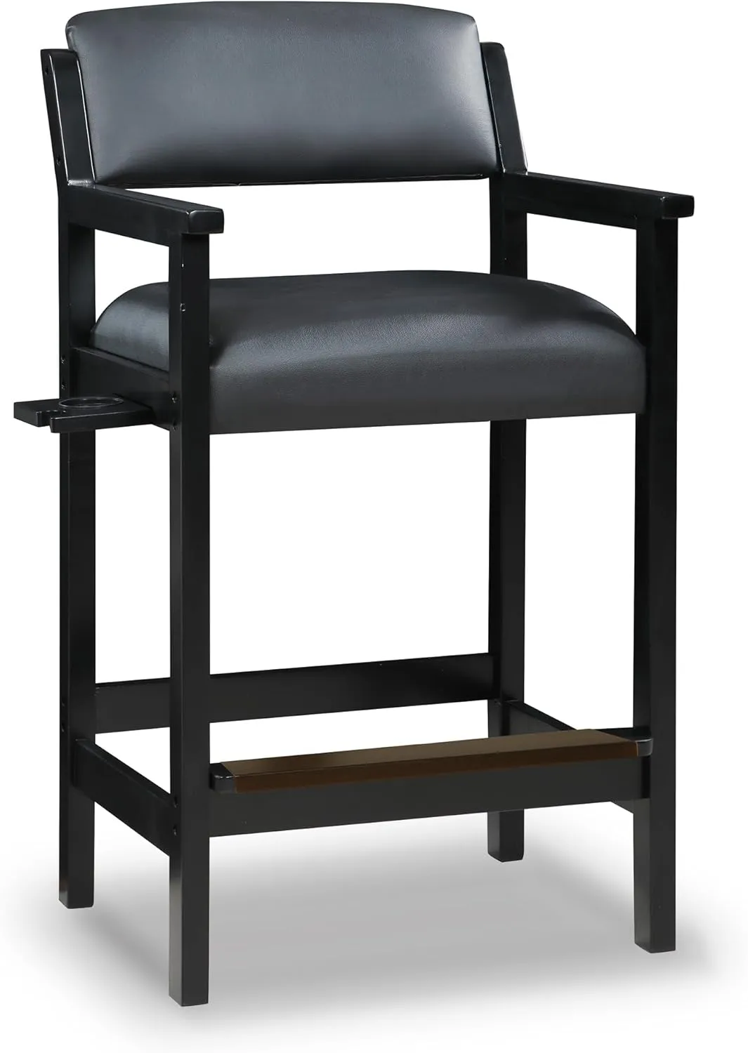 Hathaway Cambridge Spectator Chair - Black Billiard Stool with Cushioned Seat, Footrest, and Storage – 25" L x 22.5" W x 44.25" H with 30.5" Seat Height - Pool Table Accessories and Decor