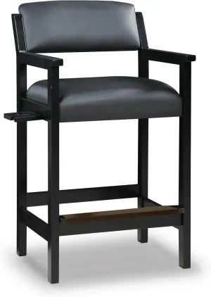 Hathaway Cambridge Spectator Chair - Black Billiard Stool with Cushioned Seat, Footrest, and Storage – 25" L x 22.5" W x 44.25" H with 30.5" Seat Height - Pool Table Accessories and Decor