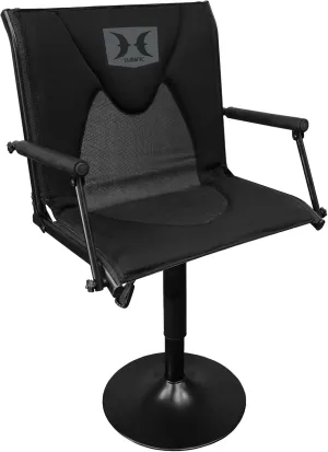 Hawk Premium Blind Chair | Comfortable Swiveling Adjustable Height Lightweight Padded Chair with Armrests & Steel Wide Base for Camping, Hunting, Fishing | Holds Up to 300 LBS