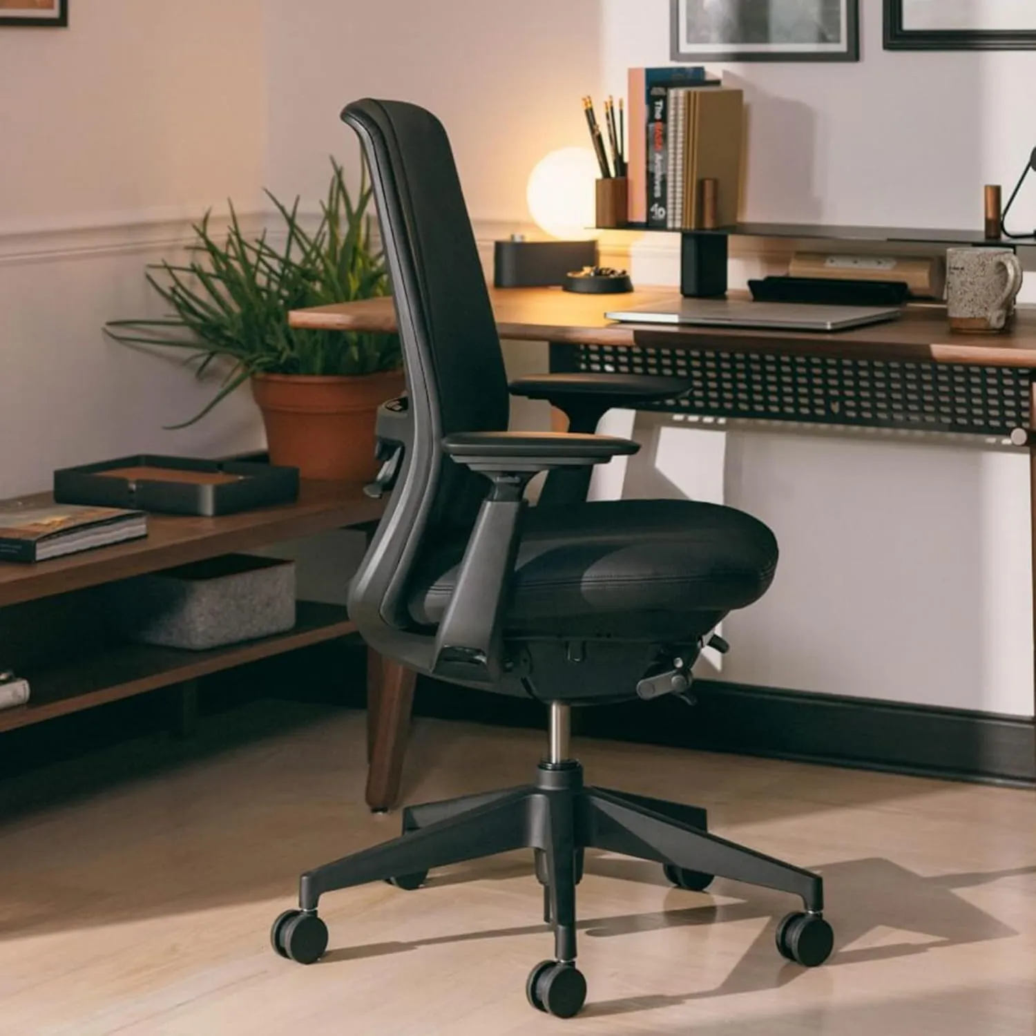 Haworth Soji Office Chair with Ergonomic Adjustments, Flexible Mesh Back (Clay)