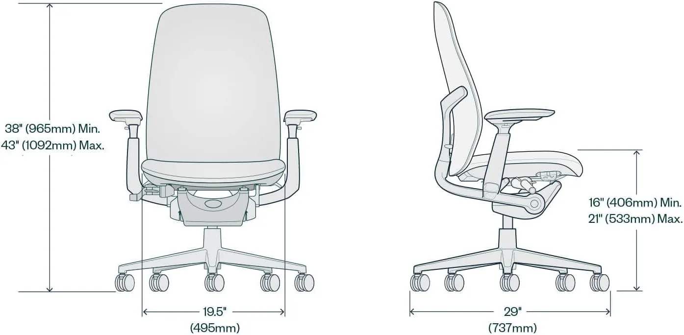 Haworth Zody Upholstered Dual Posture Desk Chair - Stylish and Ergonomic Office Chair with Lumbar Support (Fog)