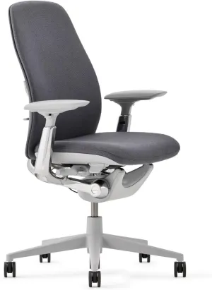 Haworth Zody Upholstered Dual Posture Desk Chair - Stylish and Ergonomic Office Chair with Lumbar Support (Steel)