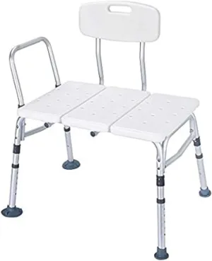 HEALTHLINE Tub Transfer Bench 400lbs - Heavy Duty Shower Transfer Bench for Bathtub - Adjustable Bariatric Shower Chair for Disabled & Seniors
