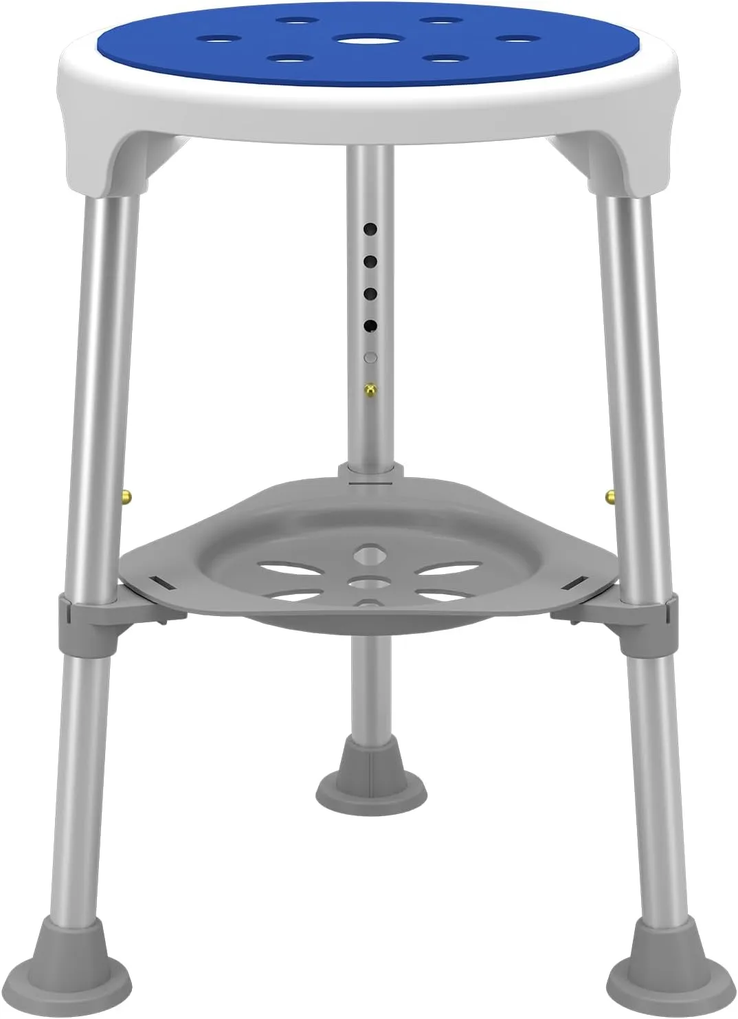 Hercules Series Aluminum Bath and Shower Chair with Adjustable Height, Anti-Slip Medical Chair, 300 lb. Static Weight Capacity, Gray