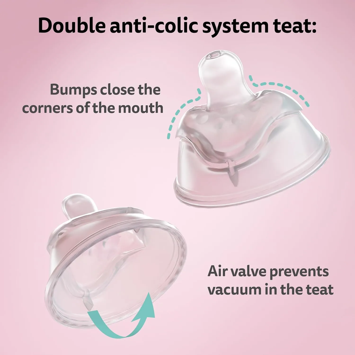 Herobility Double Anti-Colic Baby Bottles – 5 fl oz/140ml – 4-Pack – Multicolor – White, Gray, Pink, Hawthorn Rose