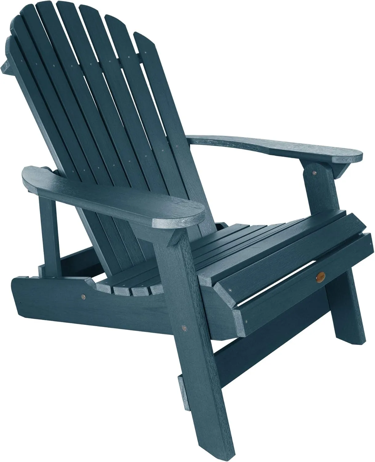 Highwood Hamilton King Size Folding & Reclining Adirondack Chair with Ottoman, Nantucket Blue