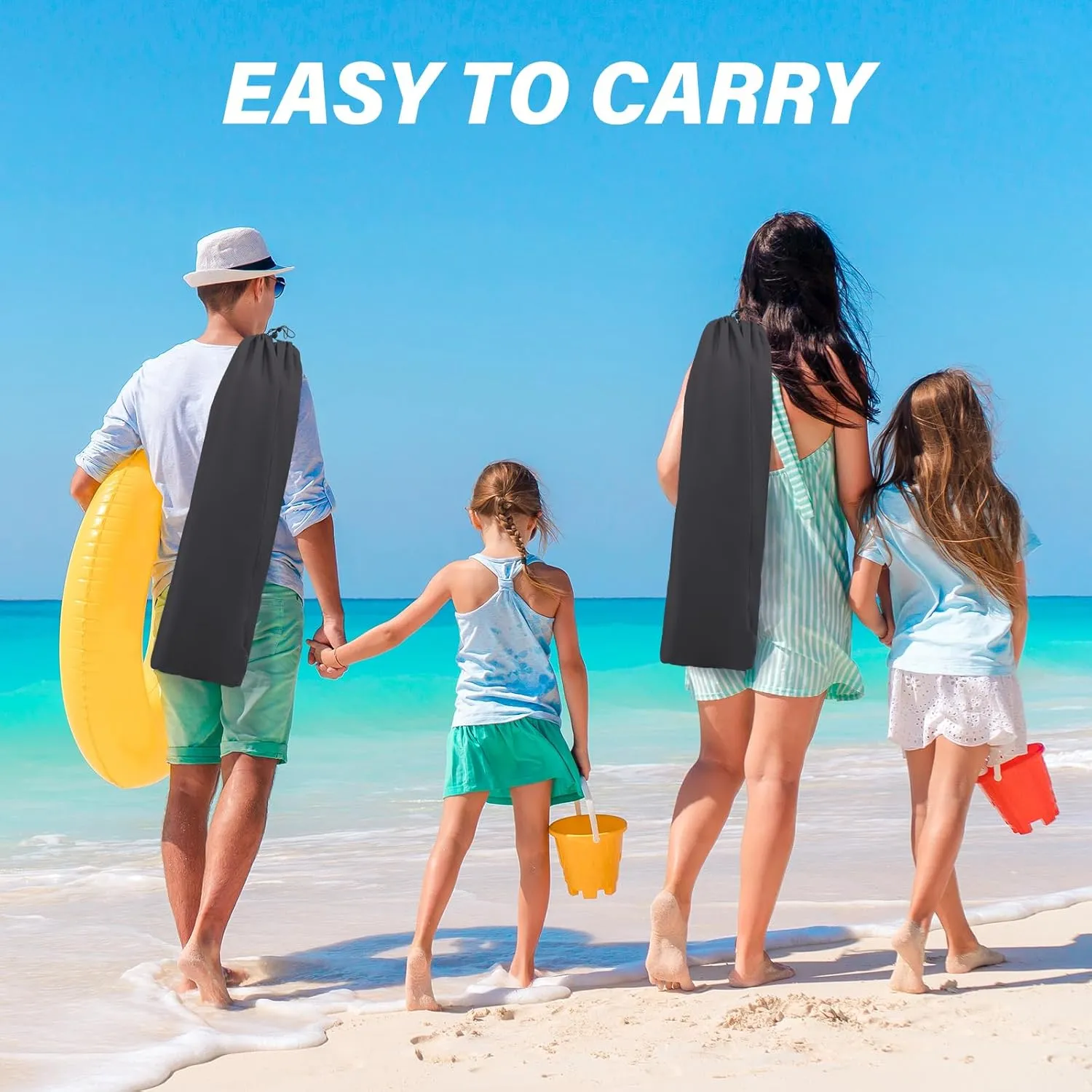 Homcosan Portable Low Folding Beach Chairs Set of 2 - Lightweight Camping Chairs for Adults with Cup Holder & Storage Pockets, Carry Bag Included (Black & Gray)