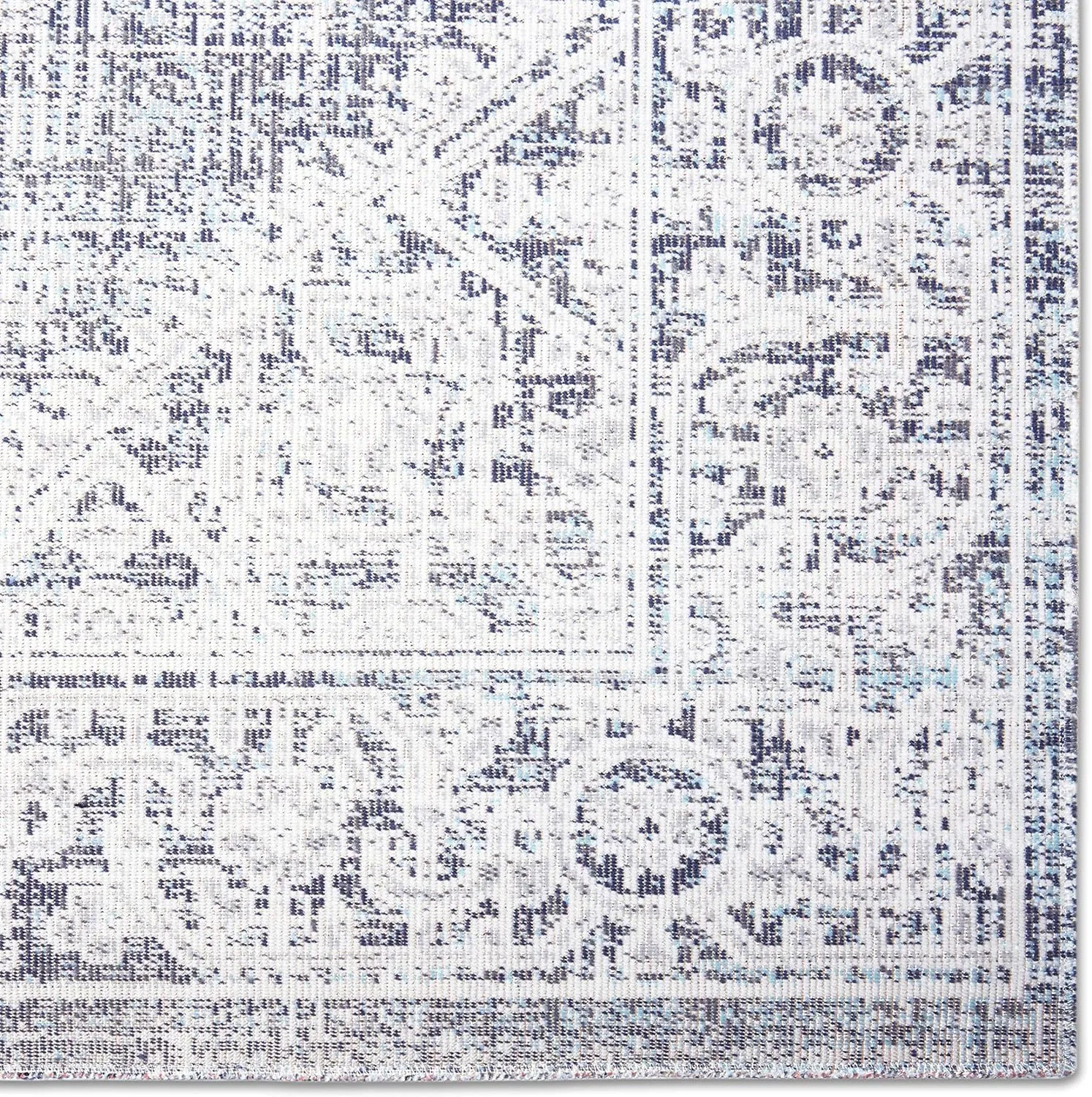 Home Dynamix Nicole Miller Patio Sofia Magnolia Indoor/Outdoor Area Rug 5'3"x7'2", Distressed Medallion Navy Blue/Ivory