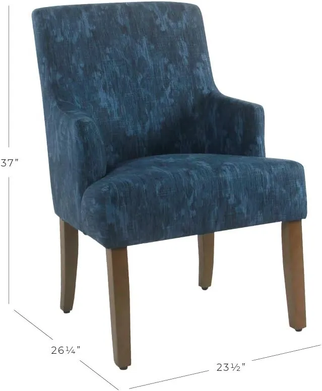 Homepop Home Decor | Upholstered Anywhere Dining Chair | Accent Chairs for Living Room & Bedroom | Decorative Home Furniture (Blue Demask)