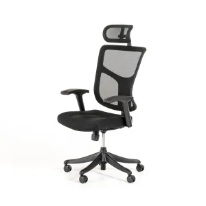 HOMEROOTS 52" Black Plastic And Aluminum Office Chair