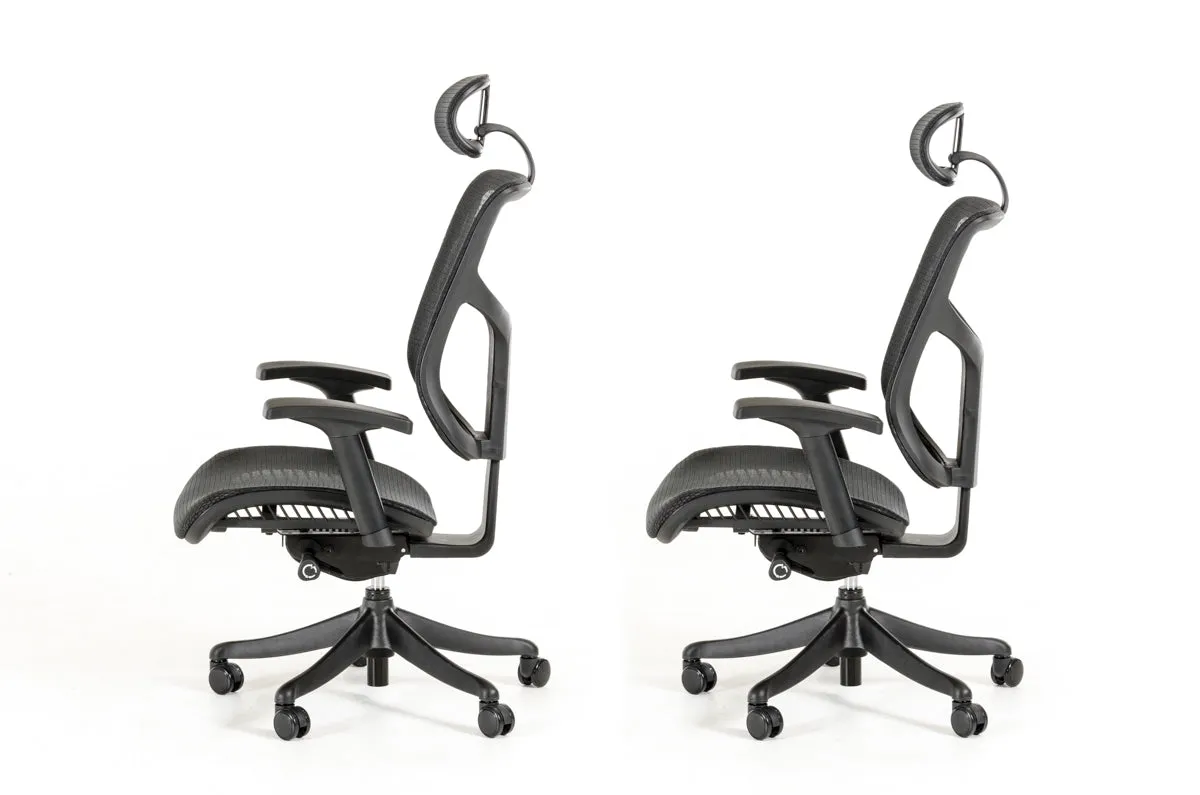HOMEROOTS 52" Black Plastic And Aluminum Office Chair