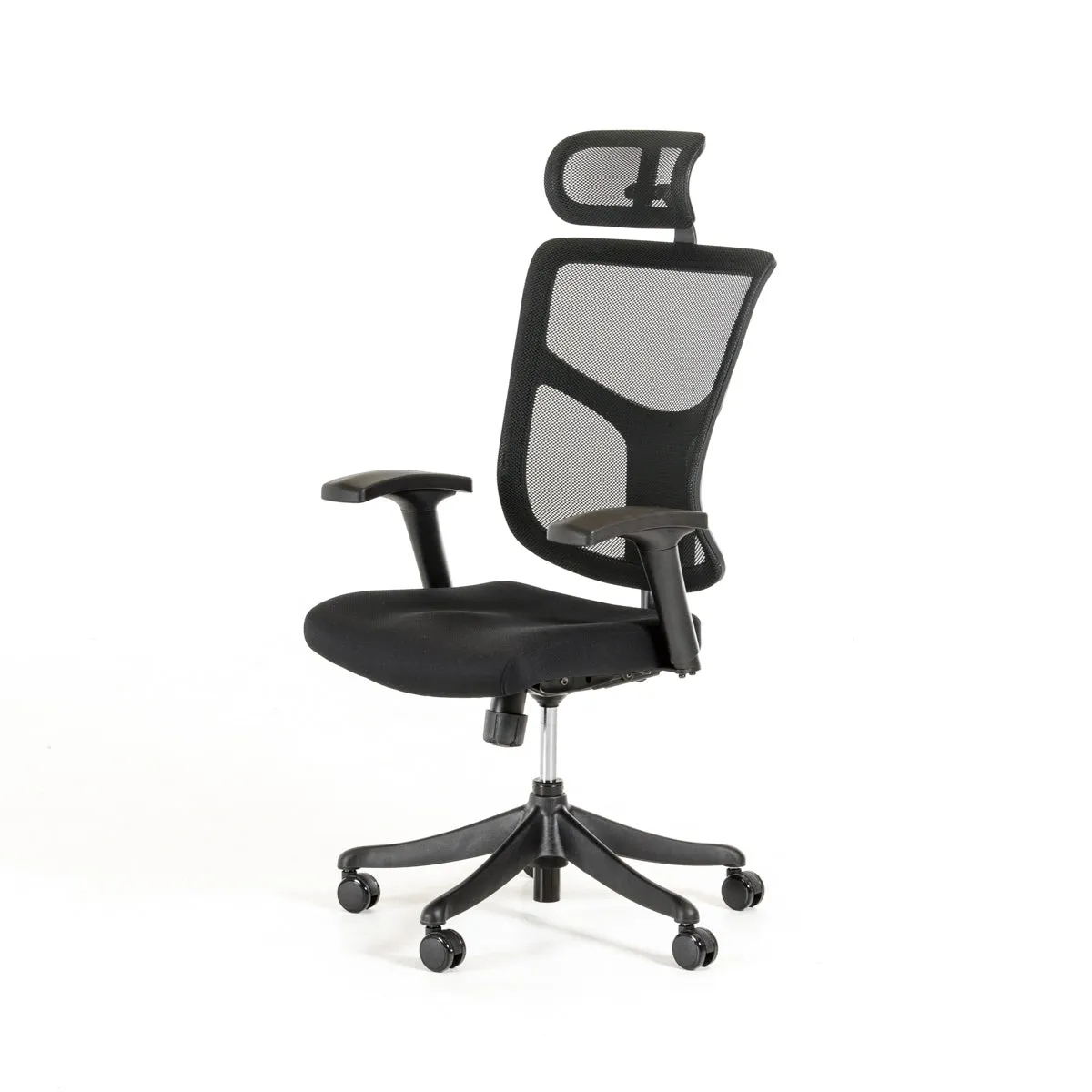 HOMEROOTS 52" Black Plastic And Aluminum Office Chair