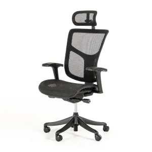 HOMEROOTS 52" Black Plastic And Aluminum Office Chair