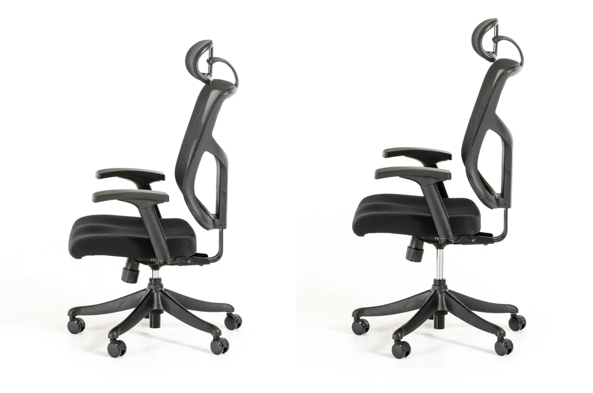 HOMEROOTS 52" Black Plastic And Aluminum Office Chair