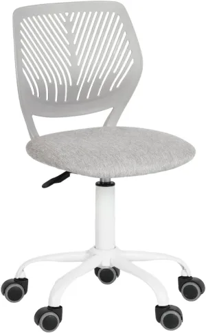 Homy Casa Armless Home Office Desk Chair, Colorful Task Chair with Soft Mesh Padded Cushion, Height Adjustable Swivel Study Computer Chair for for Girls Boys Teens (Grey Ⅰ, 1PC)