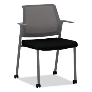 HON® Cipher Mesh Back Guest Chair, 24.25" x 24.13" x 33.5", Black Seat, Charcoal Back, Charcoal Base
