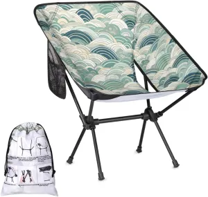 Honeybaby Folding Camping Chair Abstract Sea Water Camping Chairs Lightweight Portable Chair Outdoor Foldable Chairs for Camping Travel Picnic Beach Hiking