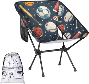Honeybaby Folding Camping Chair Baseball Basketball Soccer Camping Chairs Lightweight Portable Chair Outdoor Foldable Chairs for Camping Travel Picnic Beach Hiking