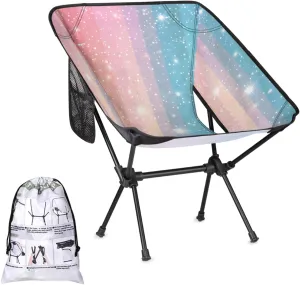 Honeybaby Folding Camping Chair Rainbow Stripes Camping Chairs Lightweight Portable Chair Outdoor Foldable Chairs for Camping Travel Picnic Beach Hiking