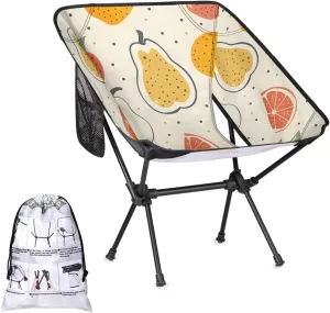 Honeybaby Folding Camping Chair Strawberry Pear Lemon Camping Chairs Lightweight Portable Chair Outdoor Foldable Chairs for Camping Travel Picnic Beach Hiking