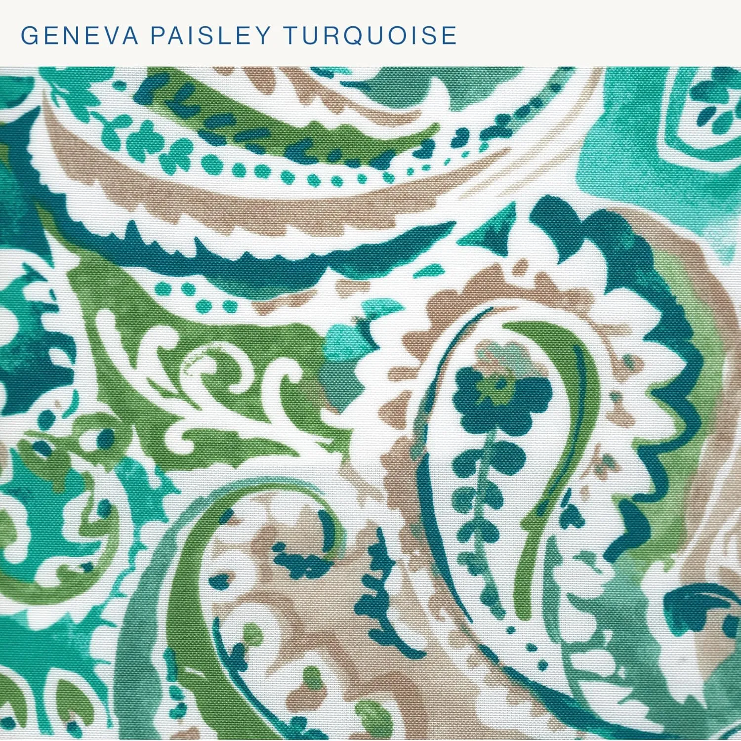 Honeycomb Essentials Outdoor Dining Chair Cushion, 20" x 41", Geneva Paisley Turquoise Patio Cushion