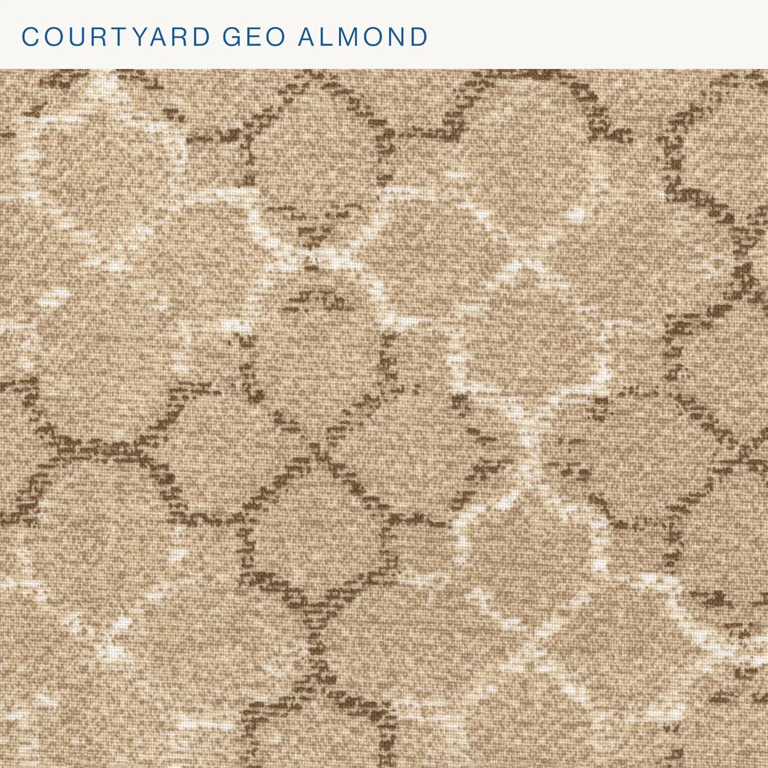 Honeycomb Essentials Outdoor Square Seat Cushions, 19" x 19", Courtyard Geo Almond Patio Chair Cushion 2-Pack