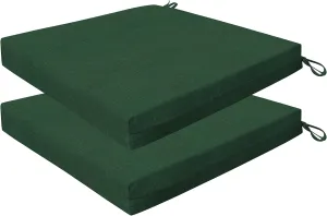 Honeycomb Essentials Outdoor Square Seat Cushions, 19" x 19", Hampton Texture Hunter Patio Chair Cushion 2-Pack
