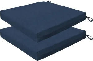 Honeycomb Essentials Outdoor Square Seat Cushions,19" x 19", Hampton Texture Navy Patio Chair Cushion 2-Pack