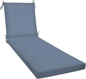 Honeycomb Outdoor Chaise, 22.5" W x 70" L, Heathered Solid Blue Patio Cushion