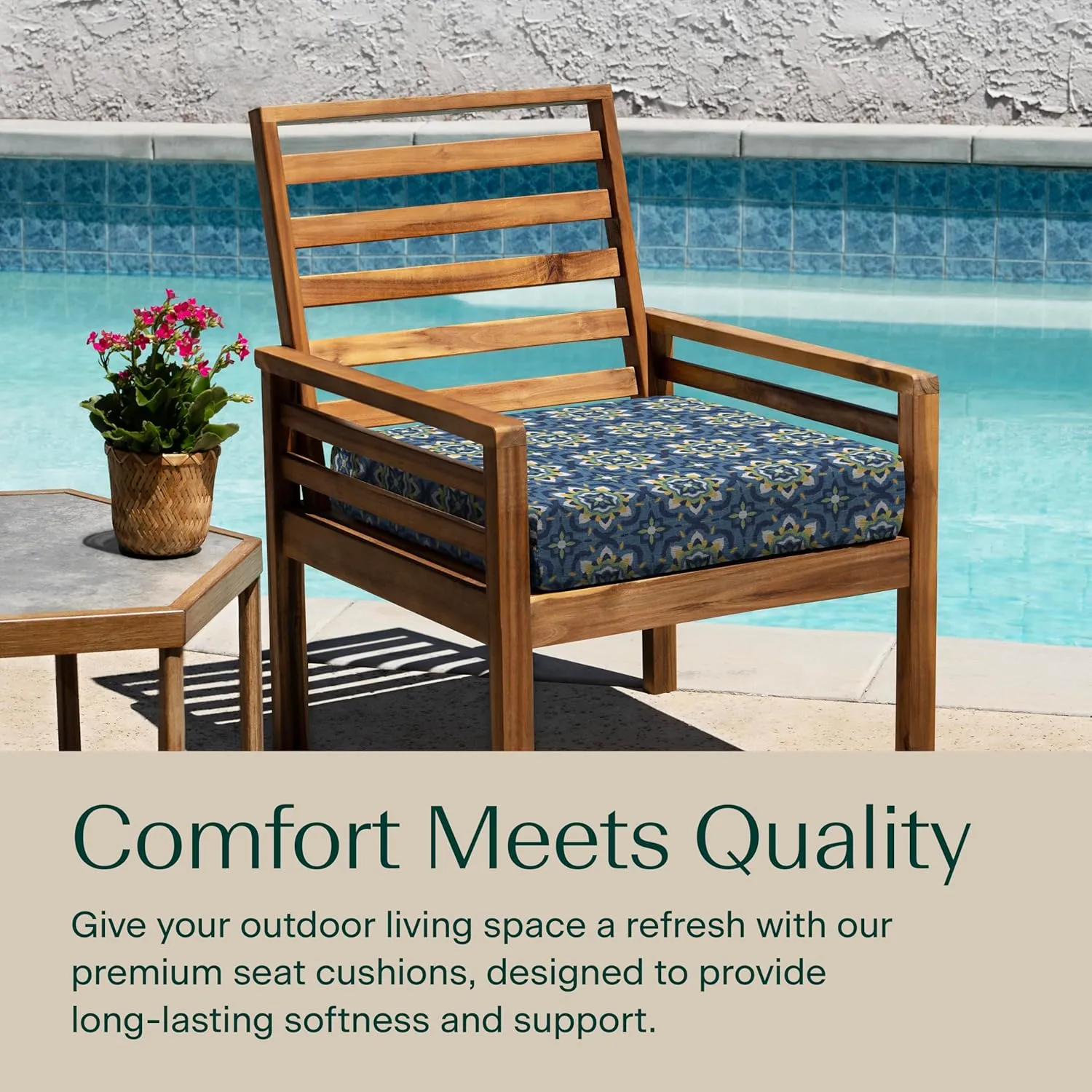 Honeycomb Outdoor Cushion Set 20" x 20", Medina Medallion Dining Patio Cushions