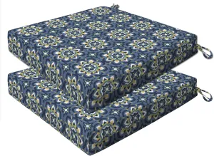 Honeycomb Outdoor Cushion Set 20" x 20", Medina Medallion Dining Patio Cushions